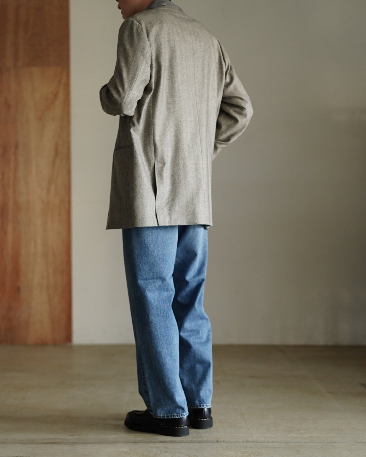 RAINMAKER レインメーカー ノーカラー ロングジャケット メンズ NO