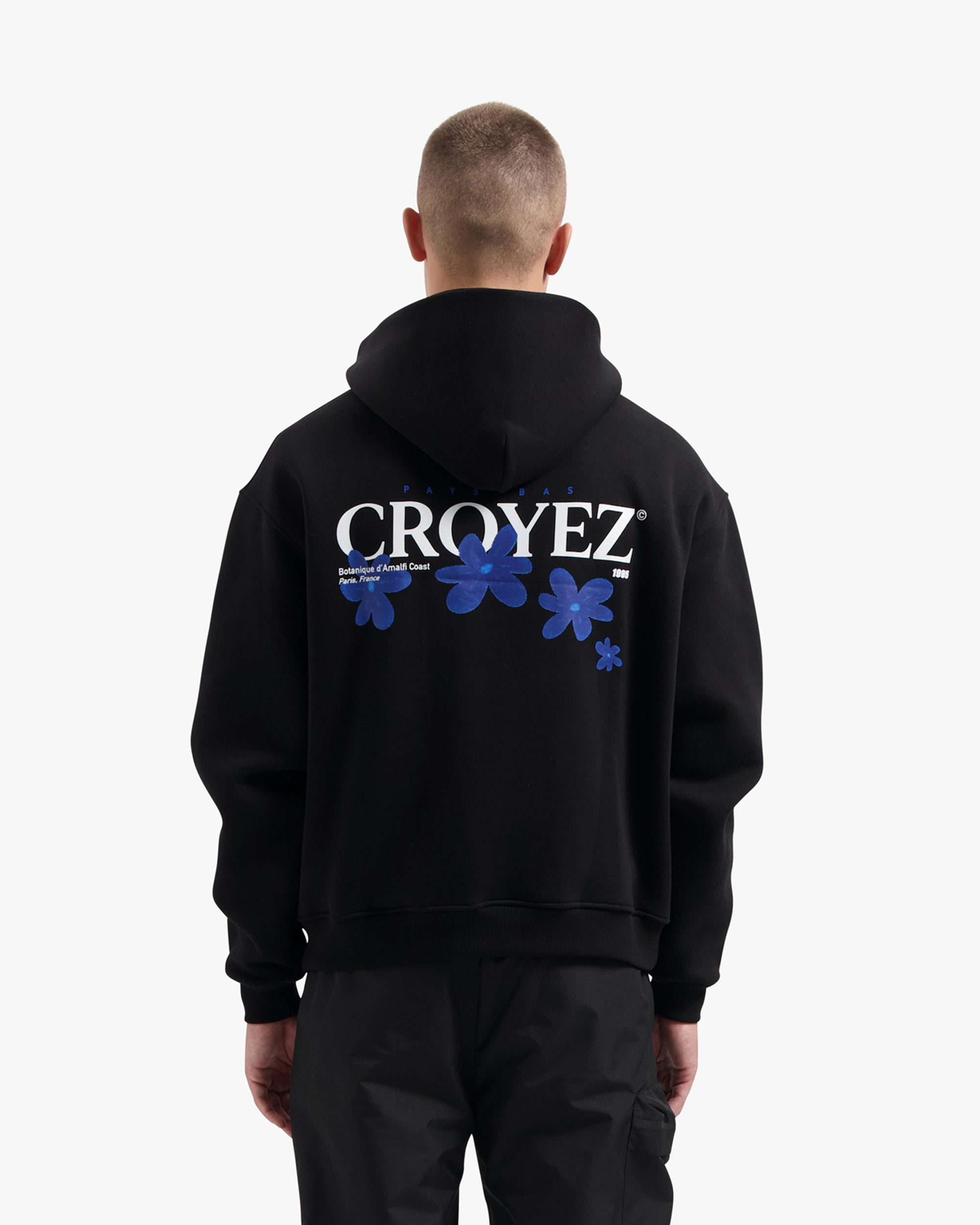 CROYEZ BOTANIQUE ZIP-HOODIE | BLACK/COBALT - Croyez