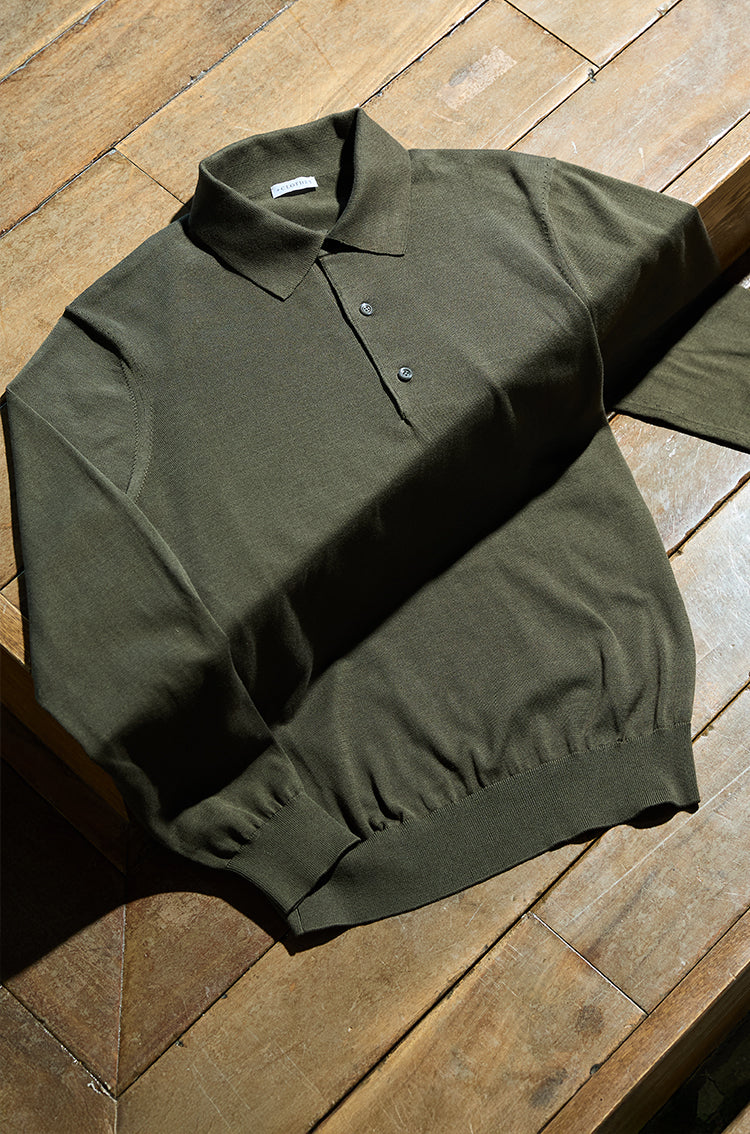 新色オリーブ登場】長袖ニットポロシャツ – ＋CLOTHET ONLINE