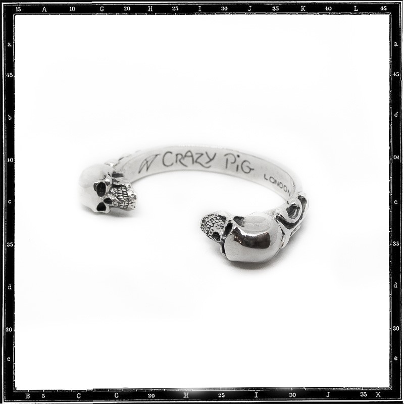 Two skulls bangle (heavy)