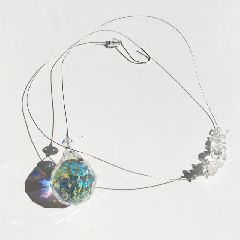 サンキャッチャー ball型 20mm クリスタルAB ワイヤータイプ クラフト