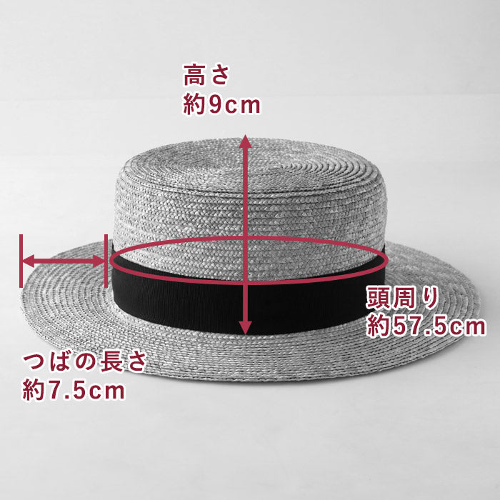 岡本帽子(おかもとぼうし) 麦わら カンカン帽 リボン付き レディース