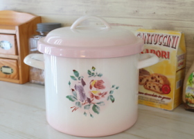 イマン プリンセスローズブルー トラッシュ缶 ストッカー 薔薇 ローズ