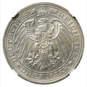 ドイツ プロイセン ヴィルヘルム2世(1888-1918) 3マルク銀貨 1915(A