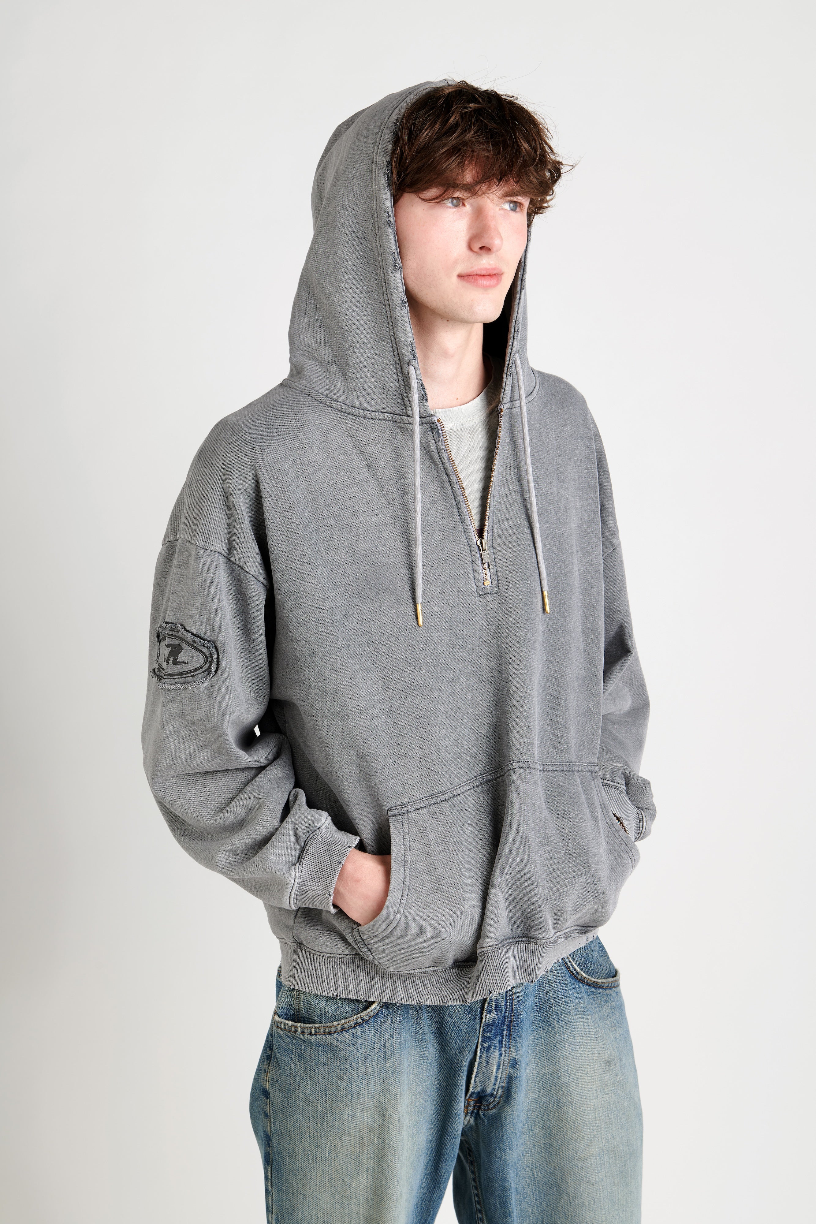 Vintage Faded Quarter-Zip hoodie – Creek Rat