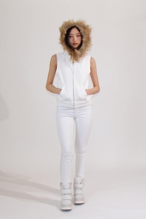 MEANT TO BE HOODIE VEST - WHITE – CREEPS
