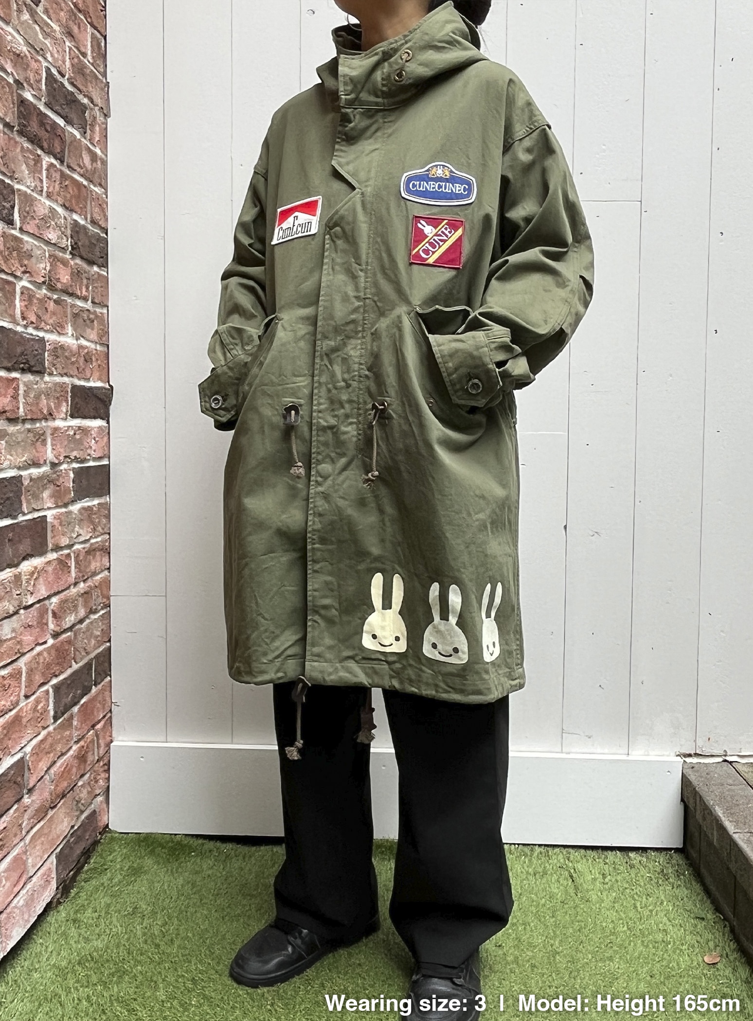 EARTAILモッズコート ワッペンカスタム｜ウサギがいる｜CUNE ONLINE STORE