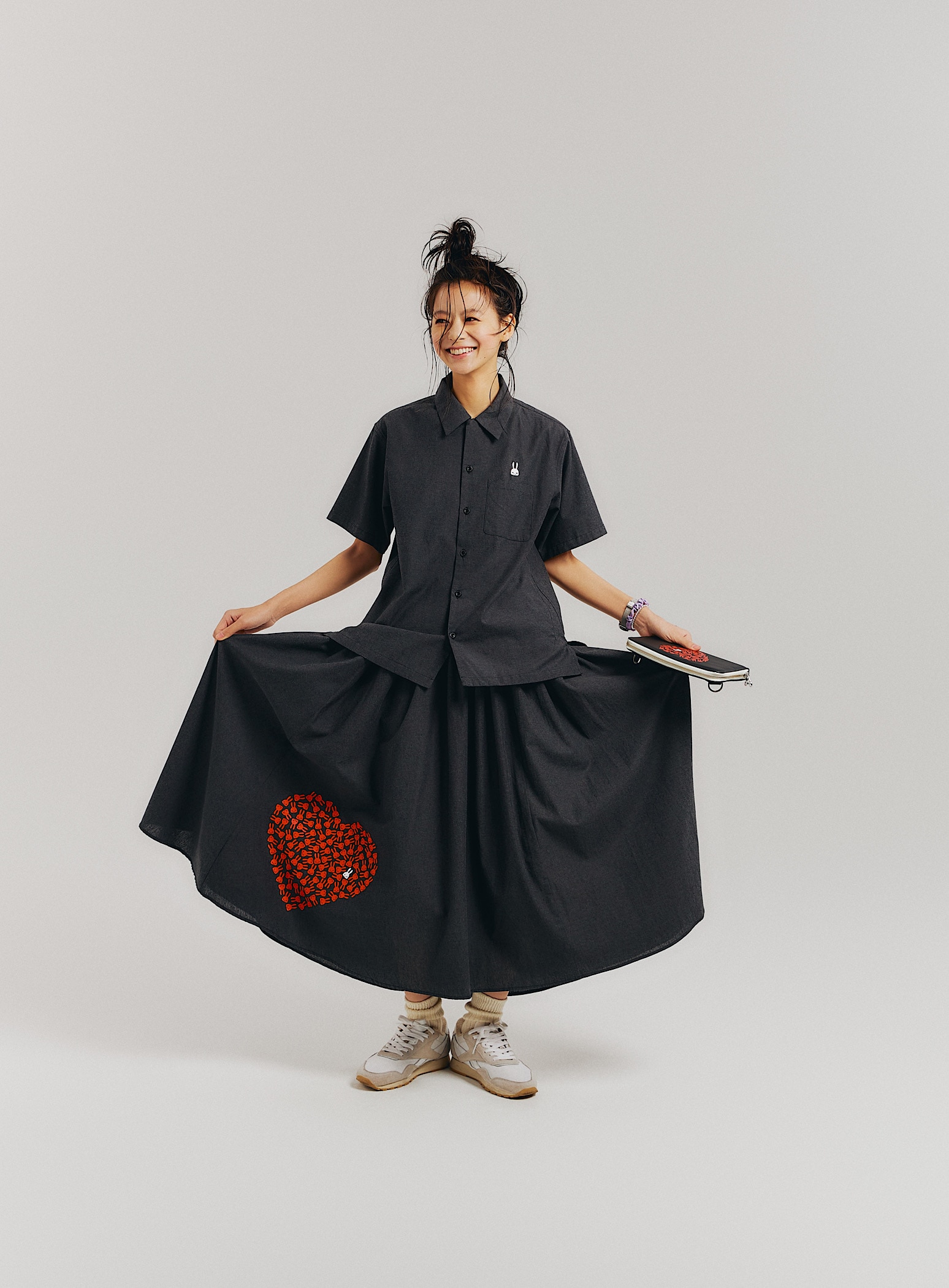 ハートのロングギャザースカート｜ウサギがいる｜CUNE ONLINE STORE