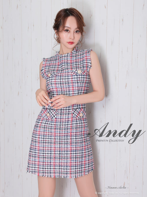 Andy/AN-ON2733/ミニドレス/キャバドレス/Aライン/ツイード/チェック柄