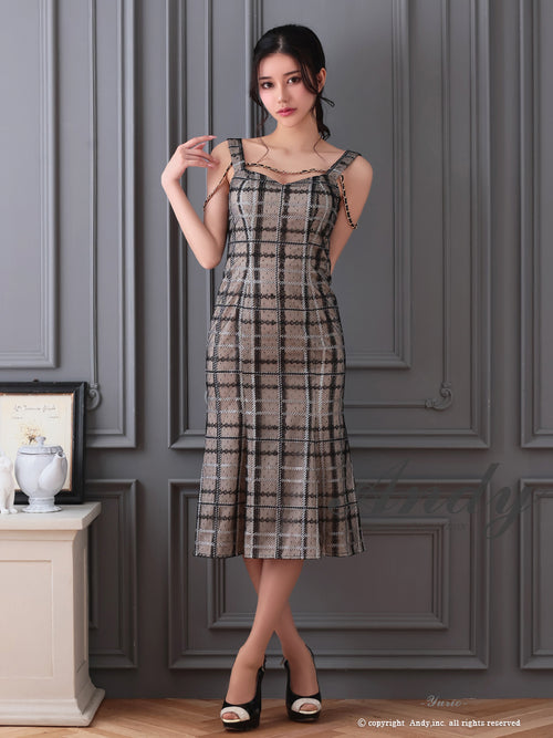 Andy/AN-ON2833/ミニドレス/キャバドレス/チェック/チェーン