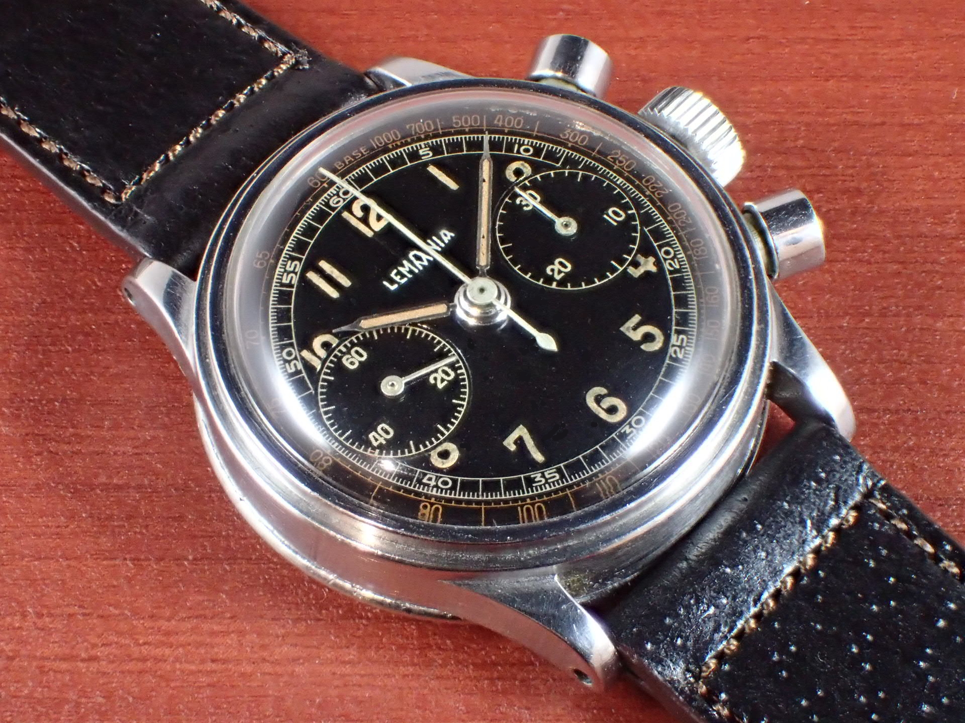 レマニア クロノグラフ Cal.13CH ブラックDL スナップ防水ケース 1930