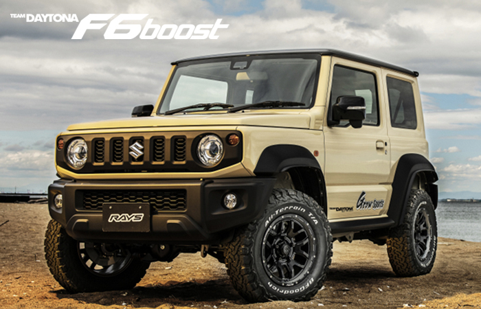 ジムニーシエラ JB74専用 レイズ チームデイトナ F6ブースト(ブラック