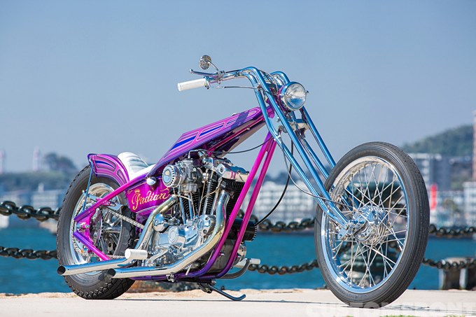 ハーレー ショベルスポーツ XL 1975のディガー・インディアンオレンジ