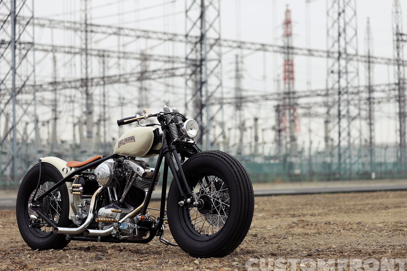 ハーレー ショベルヘッドのリジッドフレームの74スプリンガーカスタム