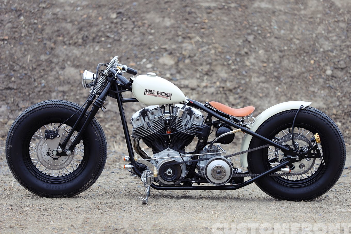 ハーレー ショベルヘッドのリジッドフレームの74スプリンガーカスタム