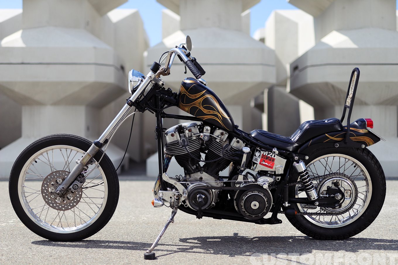 ハーレー ショベルヘッドのオールドスクールフリスコチョッパー 1976年