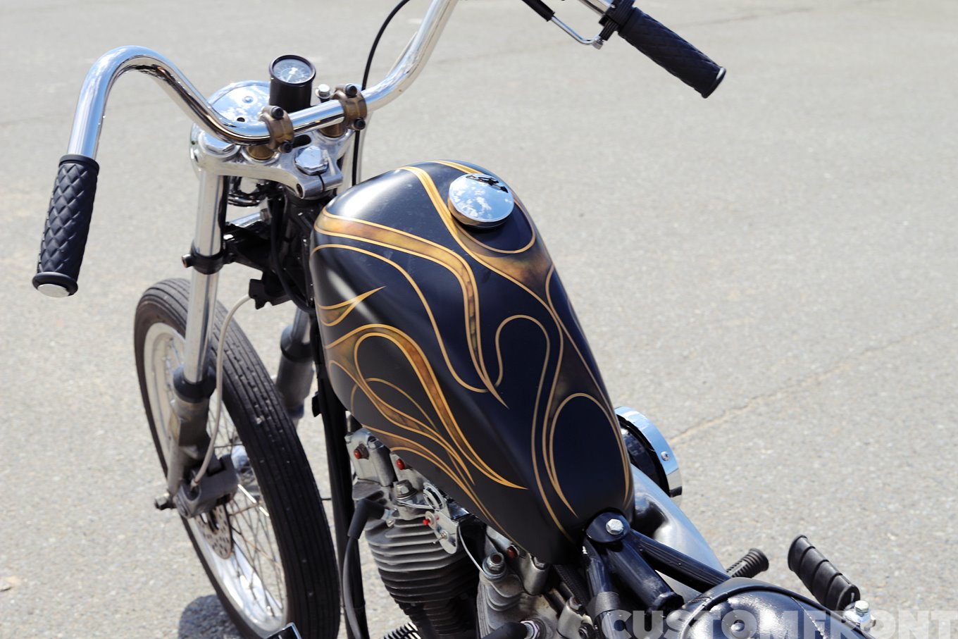 ハーレー ショベルヘッドのオールドスクールフリスコチョッパー 1976年