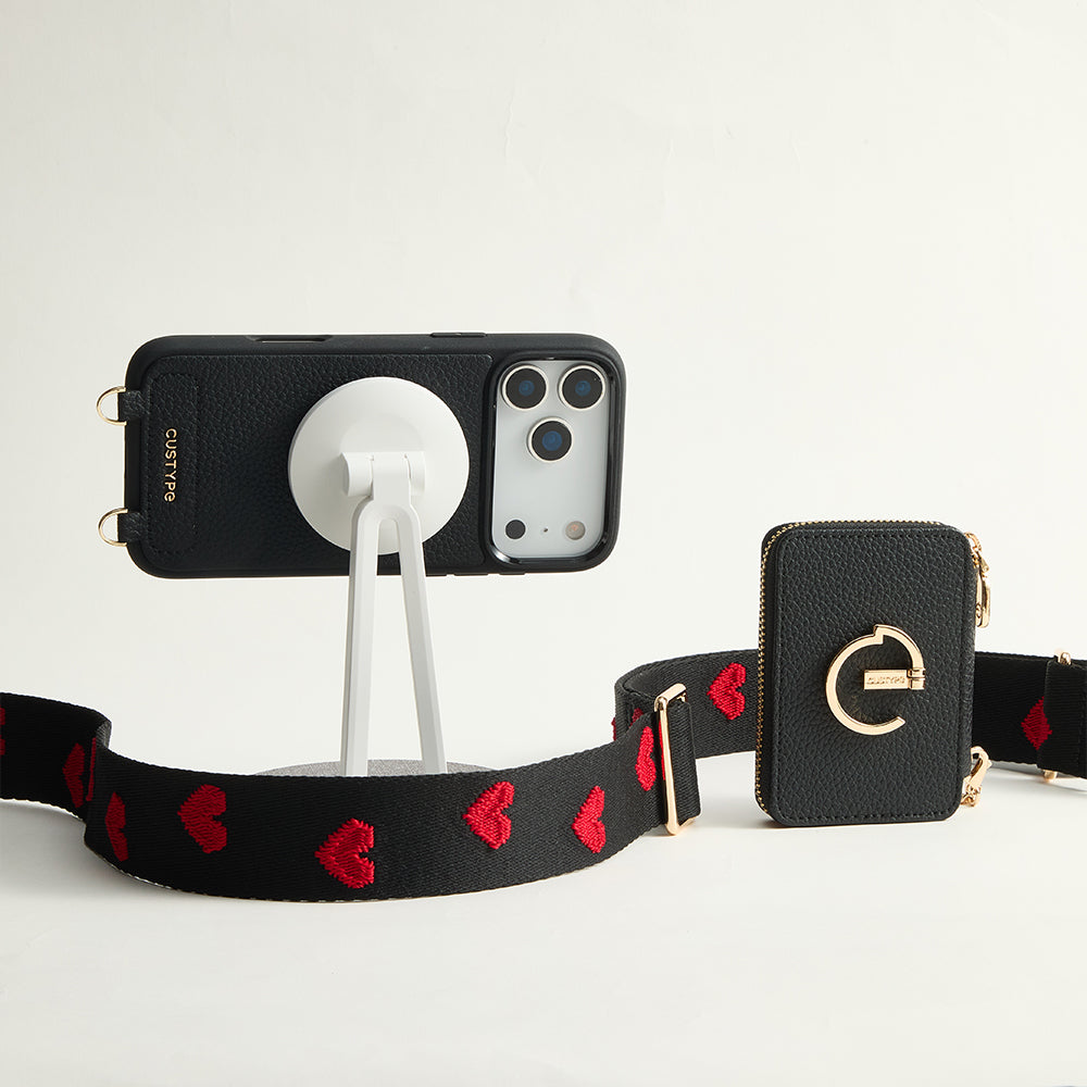 ぽぽ様☆CUSTYPE ブラック シルバー金具 iPhone17ケース セット ぽぽ様