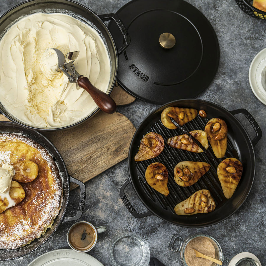 Staub Stackable Cast Iron Cookware Set - 4 Piece Matte Black