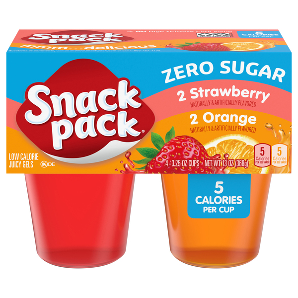Hunts Snack Pack Gel Sugar Free Strawberry & Orange | Products