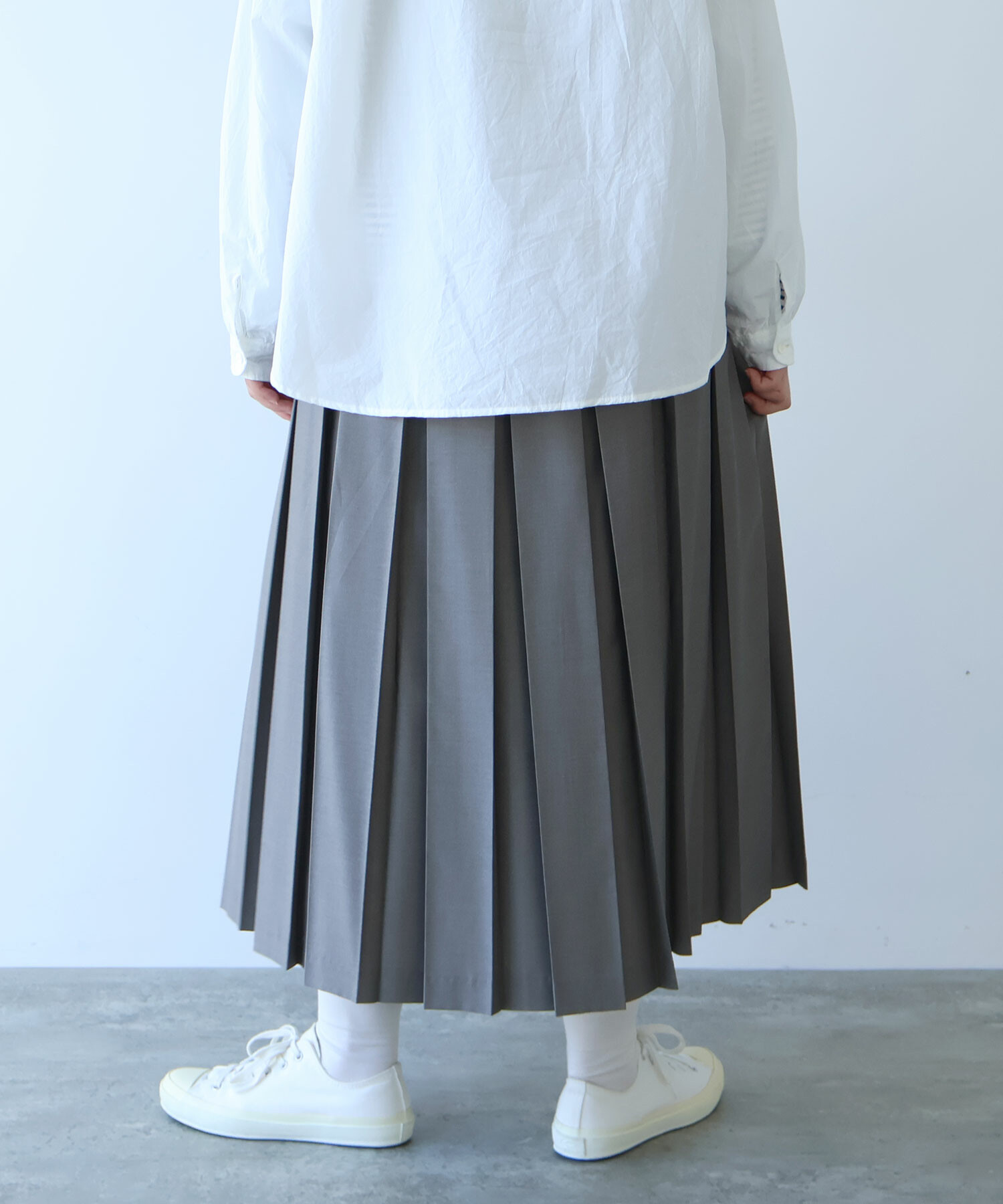 AMBIDEX Store △○T/R 太プリーツ スカート(F グレー): bulle de savon