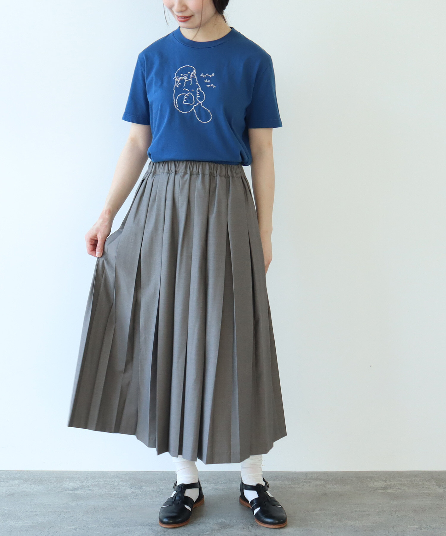 AMBIDEX Store △○T/R 太プリーツ スカート(F グレー): bulle de savon