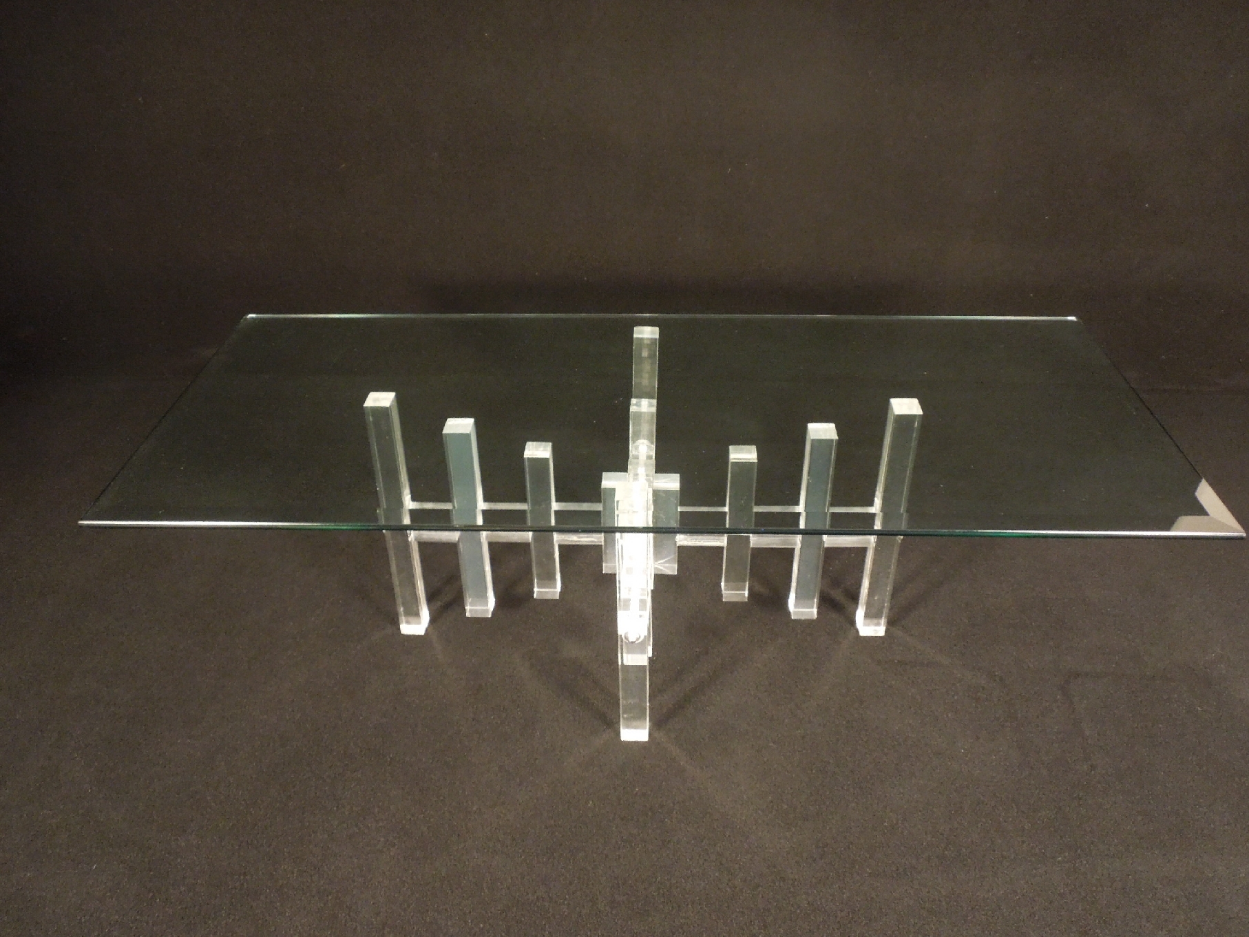 Vintage Rectangular Lucite Coffee Table - Mecox Gardens