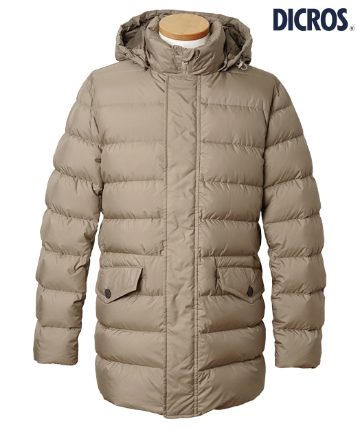 Yam】鎌倉シャツ DICROS ステンカラーコート グレー 46 中綿ステン