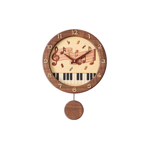 旭川クラフト Pecker 工房ペッカー WF 寄せ木振り子時計 国産クラフト