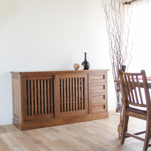 旭川家具 山室家具製作所 民芸家具 北の匠 No.3 サイドボード 国産家具