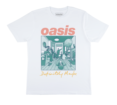 Oasis - Oasis Definitely Maybe Artwork T-Shirt (White). T-Shirt