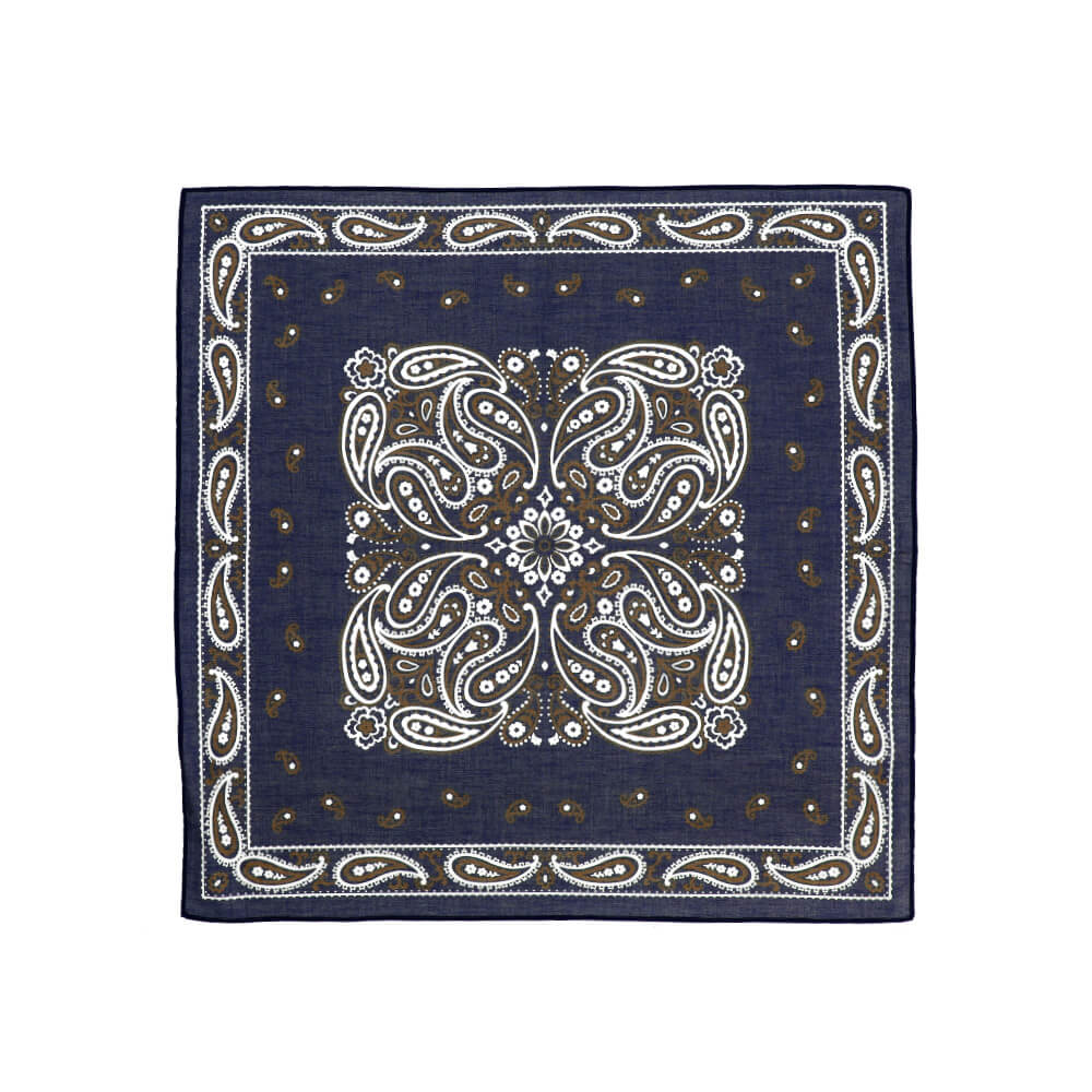 ロバートフレイザーハンカチ ペイズリー/ネイビー(ペイズリー/ネイビー