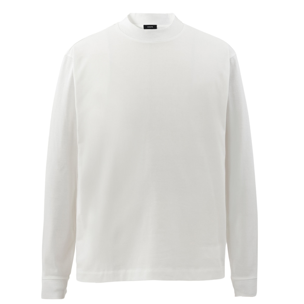 再入荷】Mellow T-シャツ 変形モックネック ALBINIコットン 長袖