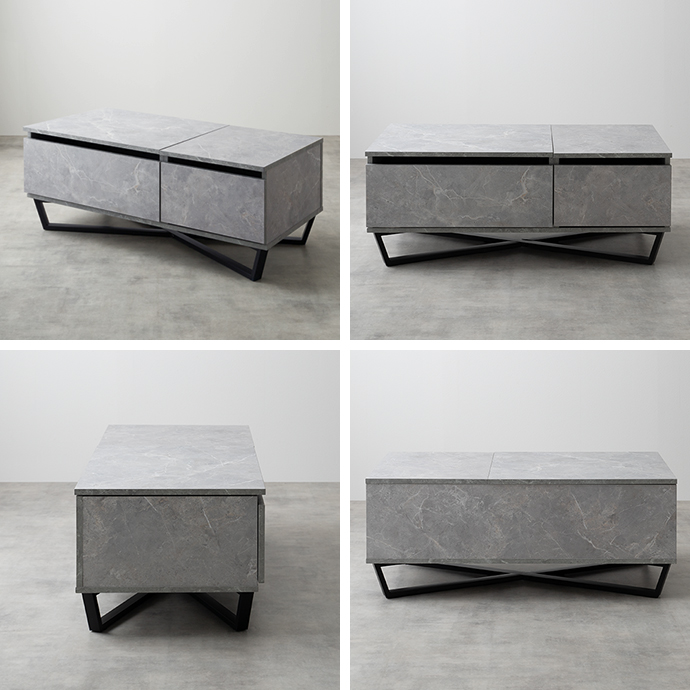 g159054]【幅90cm】Reveur 昇降式引き出し付きセンターテーブル 木製