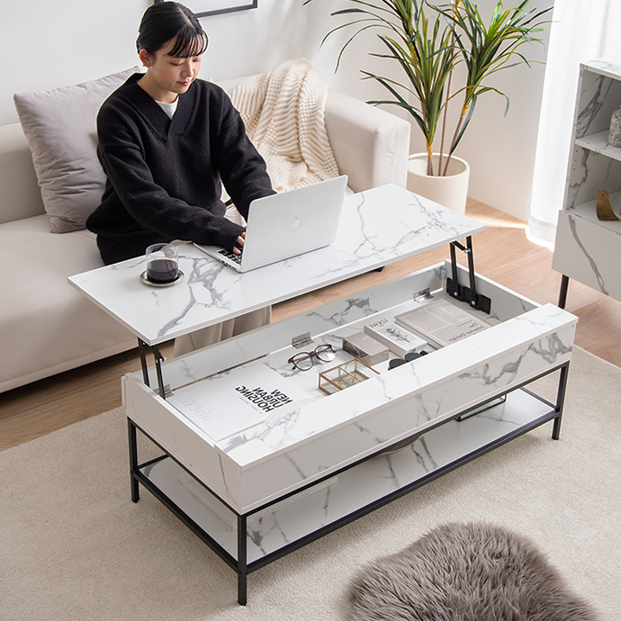 g159066]【幅110cm】昇降式センターテーブル 木製テーブル | 家具