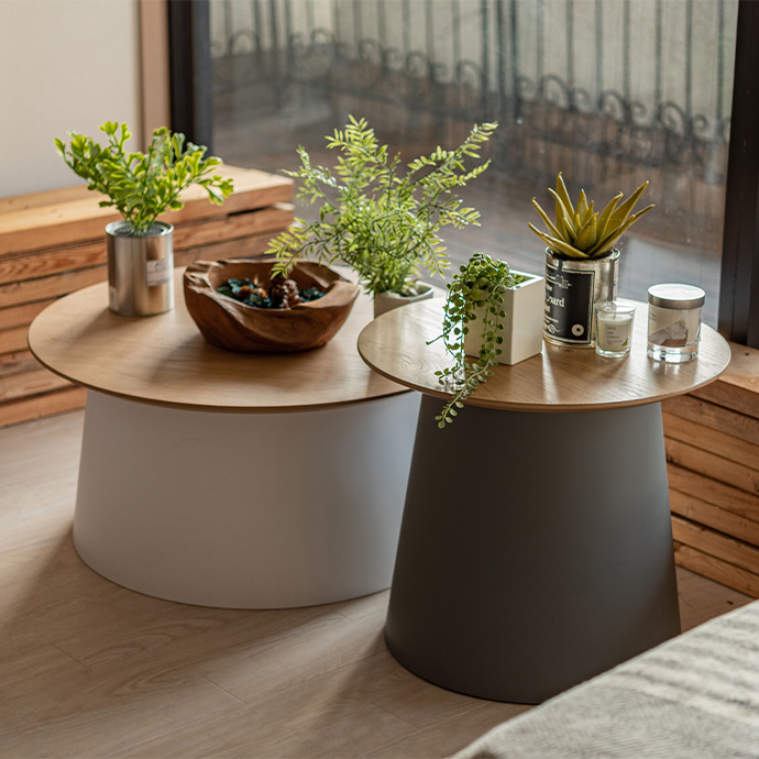 g1001216]【幅69cm】Rond ラウンドテーブルL 木製テーブル | 家具