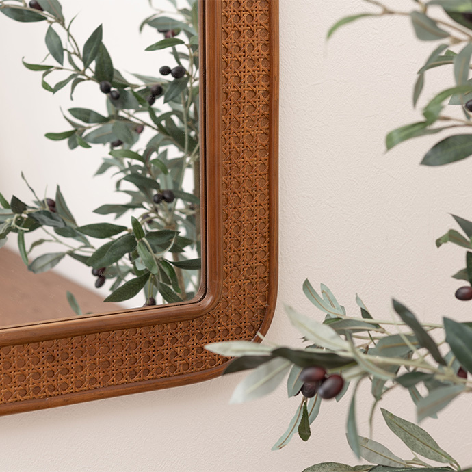 g1001284]【幅45cm】Muolen ラタンミラー ミラー | 家具・インテリア