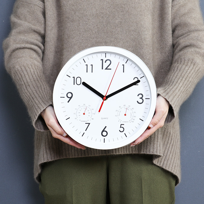 g11630]【直径25cm】Urban 掛時計温湿度計付き 時計 | 家具