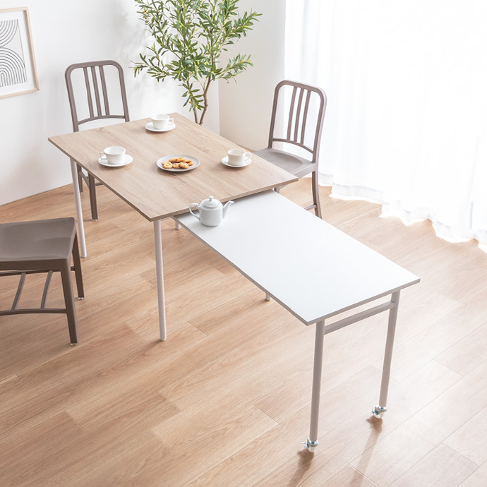 g125006]【幅110〜194cm】Libre 伸縮スライド式ダイニングテーブル