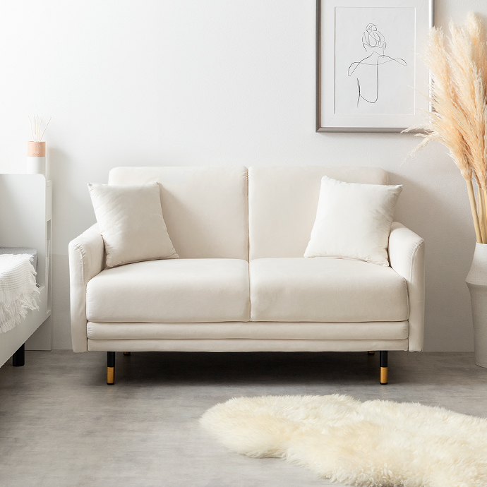 g135016]Ami 2人掛けコンパクトベロアソファ 2人掛けソファー | 家具