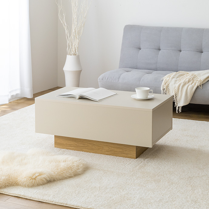 g134046]【幅85cm】Pom 引き出し付きセンターテーブル 木製テーブル