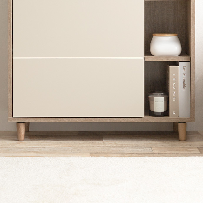 g134063]【幅73cm】Erin バイカラー棚付きチェスト キャビネット