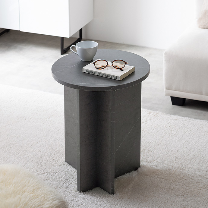 g134021]【幅40cm】Luna ラウンドサイドテーブル サイドテーブル