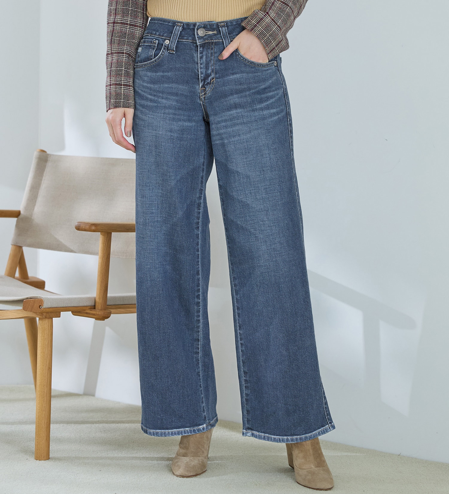 SOMETHING LISA セミワイドデニムパンツ|SOMETHING|サムシング