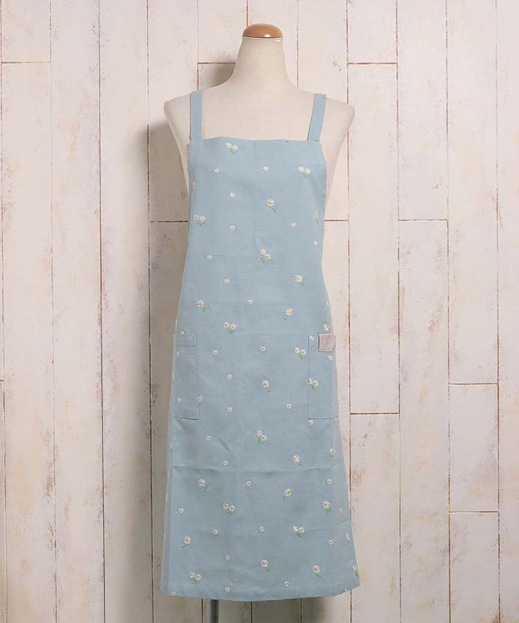 ≪OUTLET≫フラワービュッフェ刺繍エプロン(ミモザネイビー): ALL
