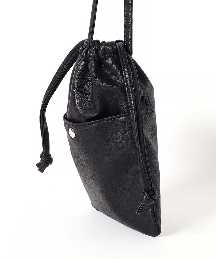 巾着スマホショルダー ショルダーバッグ ショルダー 合皮ショルダー