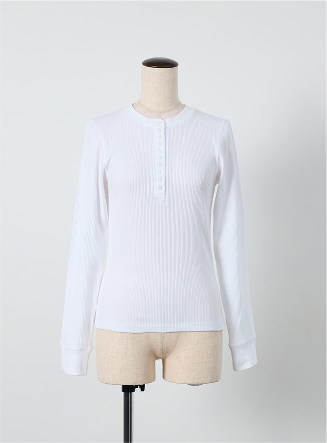 東原亜希 FORME 2025 SPRING HENRY NECK RIB CUT AND SAW
