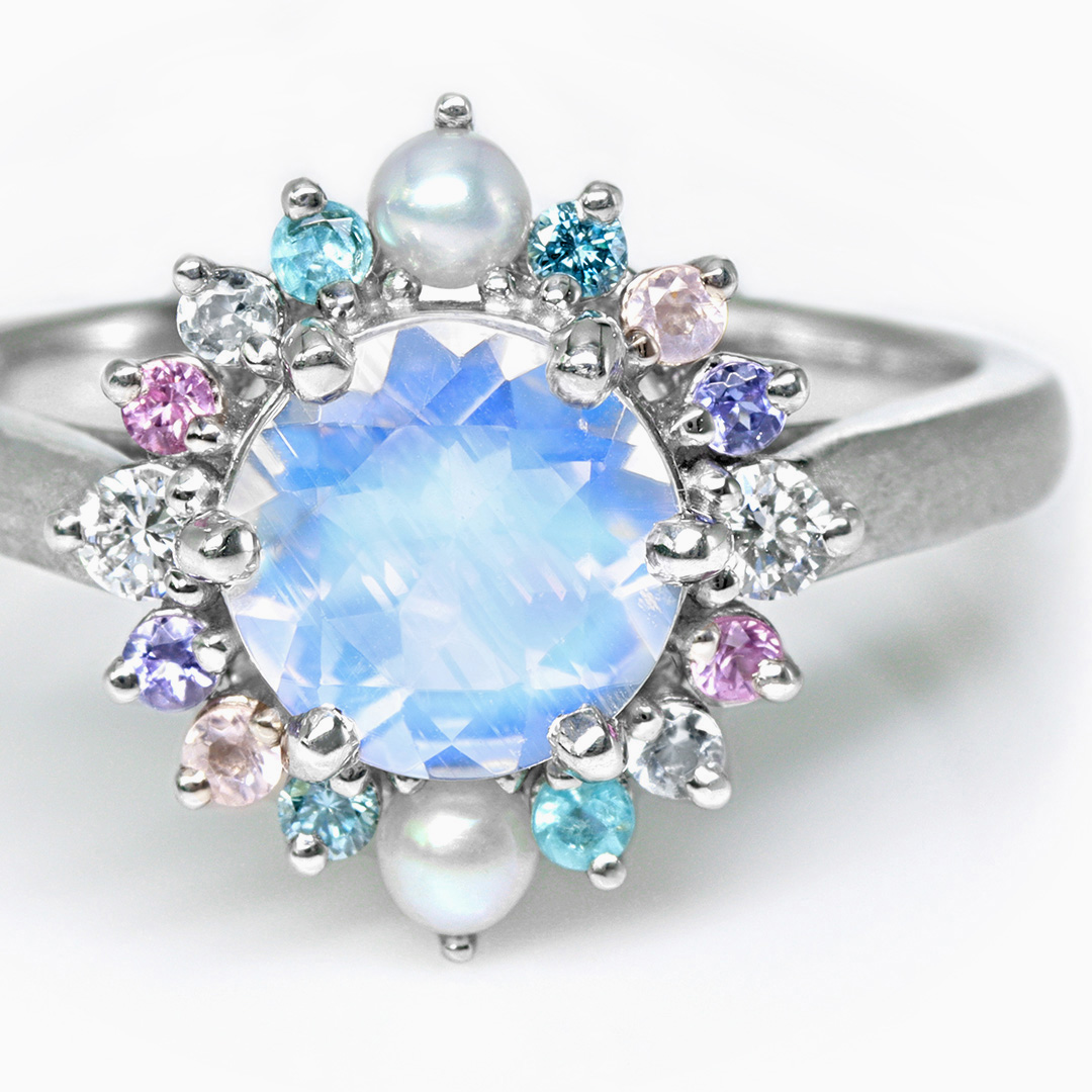 ゆきざき Ptムーンストーンリング プラチナ S115410025 - アクセサリー