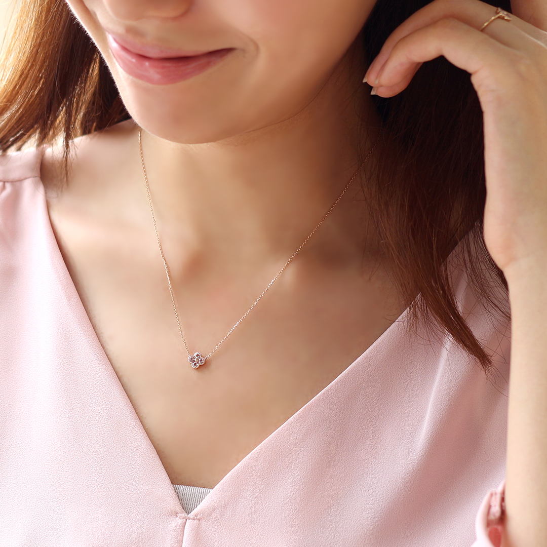 ビズー公式】シャンパン ガーネット K18(18金) ネックレス アナイス