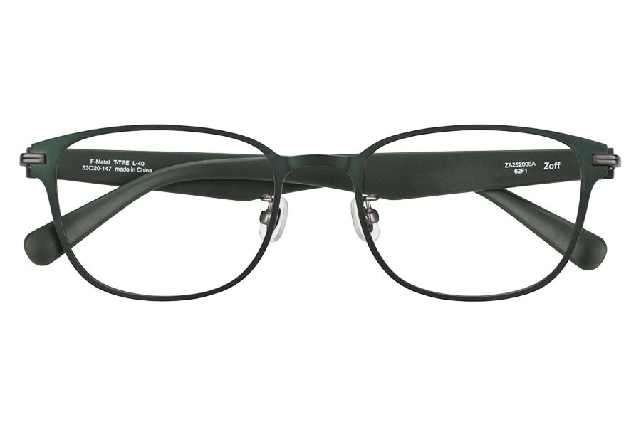 ラバーテンプルが特徴のウエリントン型メガネ（ZA252008-62F1